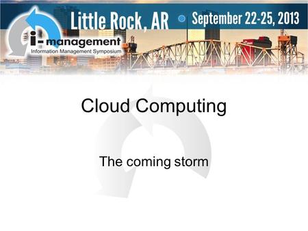 Cloud Computing The coming storm. Bio  Robert Fox - Data Architect, Arkansas Blue Cross Blue Shield  18 years of data architecture and warehousing experience.