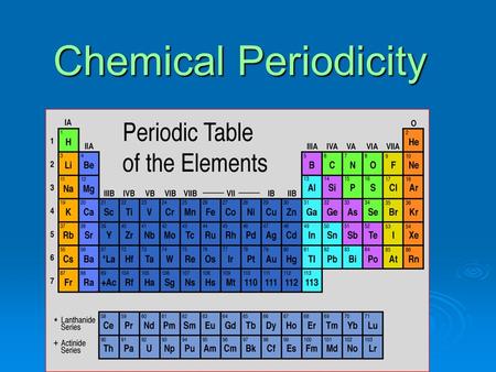 Chemical Periodicity.