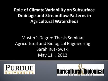 Thesis on drainage management
