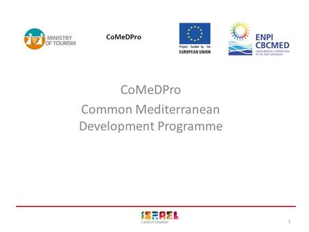 CoMeDPro Common Mediterranean Development Programme CoMeDPro 1.