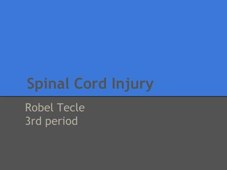 Spinal Cord Injury Robel Tecle 3rd period. Names Common name: Spinal Cord Injury Scientific name: Tetraplegia, Paraplegia.