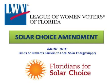 BALLOT TITLE: Limits or Prevents Barriers to Local Solar Energy Supply.