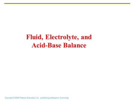 Fluid, Electrolyte, and Acid-Base Balance
