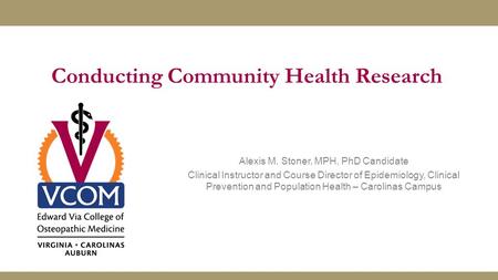 Conducting Community Health Research