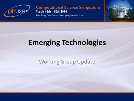 Emerging Technologies Working Group Update. Metadata Definition 2 Leader: Isabelle deZegher No formal meeting Finalize document through TC – Available.