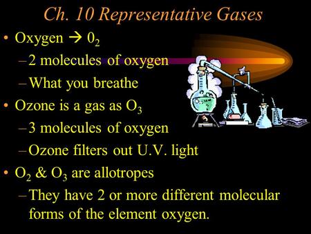 Ch. 10 Representative Gases