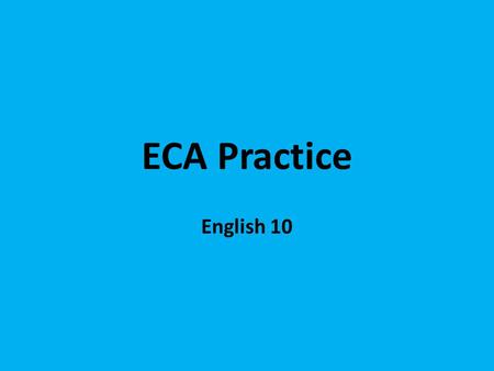 ECA Practice English 10.