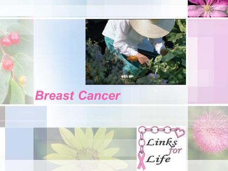 Breast Cancer. What is this Disease? Second leading cause of cancer death in women Malignant (cancerous) tumor –Develops from cells in the breast that.