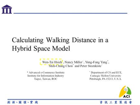 Calculating Walking Distance in a Hybrid Space Model.