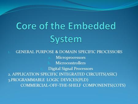 Core of the Embedded System