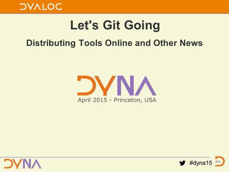 Distributing Tools Online and Other News Let's Git Going.