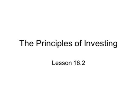 The Principles of Investing Lesson 16.2. Starter You buy a new car for $20,000 and finance 100% of it at 4.9% for 5 years. How much will your monthly.