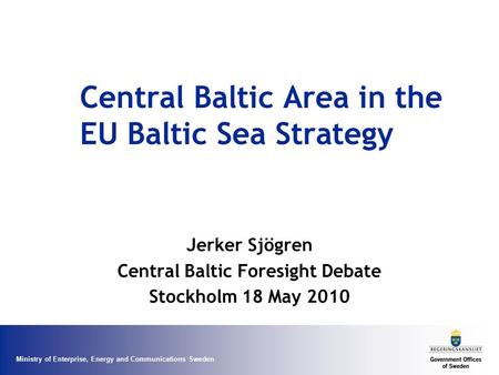 Central Baltic Area in the EU Baltic Sea Strategy