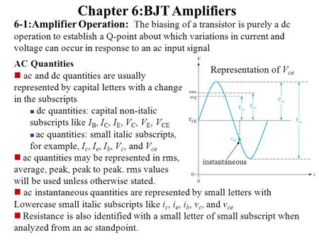 Chapter 6:BJT Amplifiers