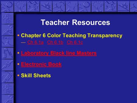 Teacher Resources Chapter 6 Color Teaching Transparency