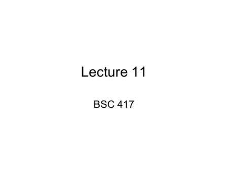 Lecture 11 BSC 417. Outline More on sensitivity analysis –Spreadsheet on website –Examples and in-class exercise Case analysis Discussion of Eisenberg.