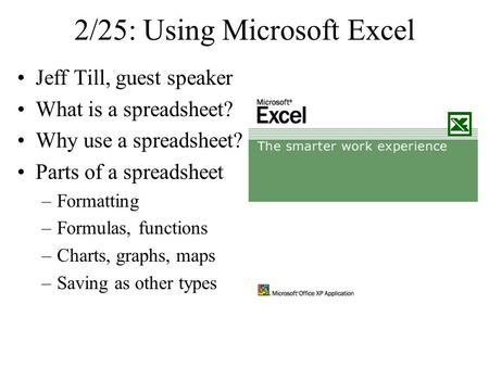 2/25: Using Microsoft Excel