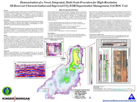 Advanced Resources International Demonstration of a Novel, Integrated, Multi-Scale Procedure for High-Resolution 3D Reservoir Characterization and Improved.