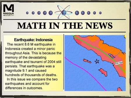See the following news clip of the earthquake.  012/04/11/intv-indonesia-tsunami- watch-boxall.cnn.