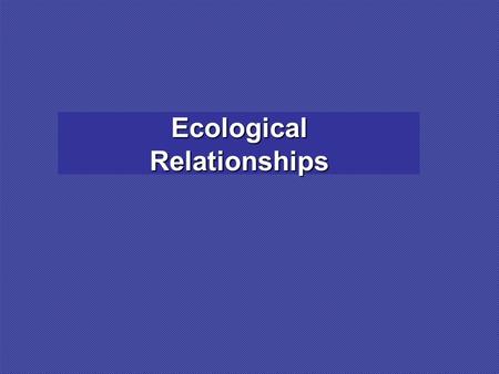 Ecological Relationships. What are some components within an ecosystem? How is an ecosystem different than a community? Reflection question using this.