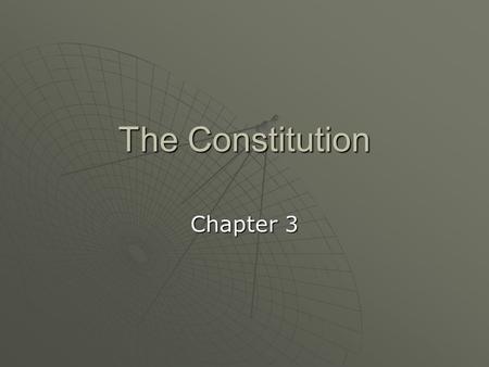 The Constitution Chapter 3. Chapter 3: Objectives 1. 6 basic constitutional principles 2. Popular Sovereignty & limited government 3. 3 branches & separation.