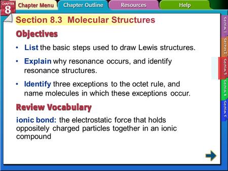 Section 8.3 Molecular Structures