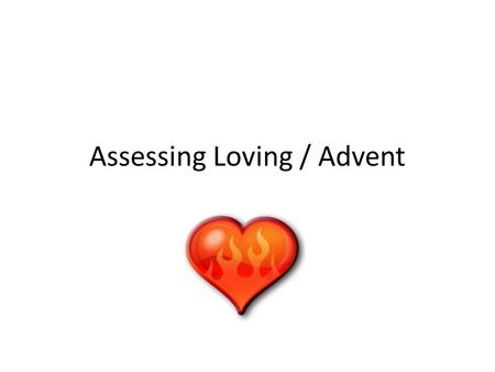 Assessing Loving / Advent. This term, the formally assessed theme is the CHRISTIAN LIVING THEME – Loving - Advent / Christmas We will be formally assessing.