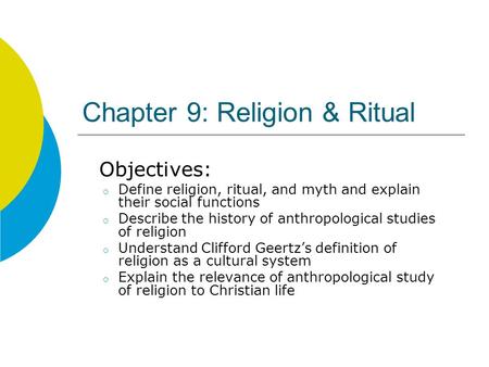 Chapter 9: Religion & Ritual