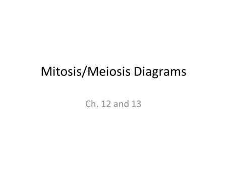 Mitosis/Meiosis Diagrams