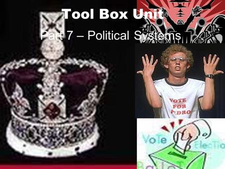 Tool Box Unit Part 7 – Political Systems. What does it take to be a Country? Defined territory Population Sovereignty government.