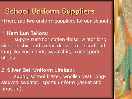 School Uniform Suppliers
