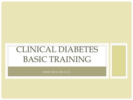 Clinical Diabetes basic training