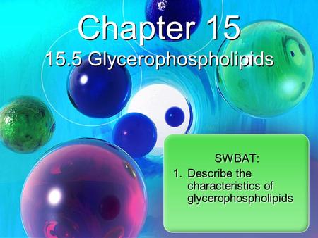 Chapter Glycerophospholipids
