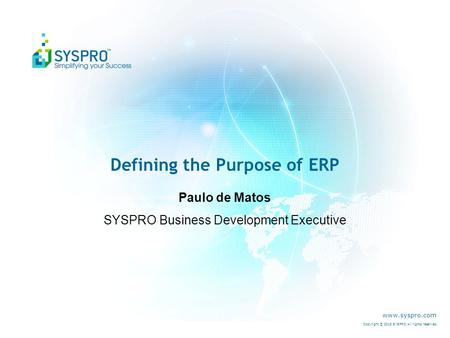 Defining the Purpose of ERP