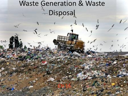 Waste Generation & Waste Disposal Ch 16. What is Solid Waste? Outputs in human systems that include anything not useful or consumed, and non- useful products.