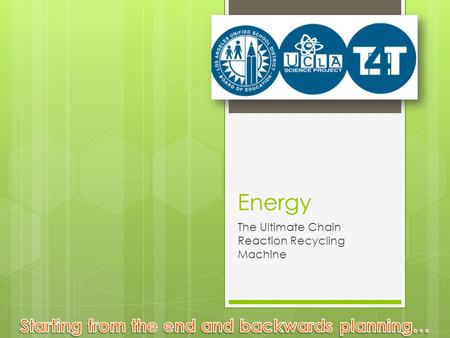 Energy The Ultimate Chain Reaction Recycling Machine.