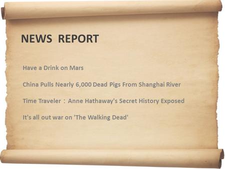 News Report Have a Drink on Mars