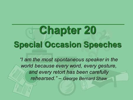 Chapter 20 Special Occasion Speeches