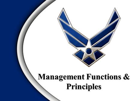 Management Functions & Principles