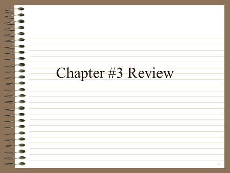 1 Chapter #3 Review. 2 Q: What is the main role of Congress? A: Make Laws.
