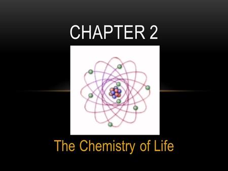 The Chemistry of Life CHAPTER 2. Atoms, Ions, and Molecules SECTION 1: