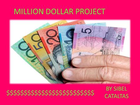 MILLION DOLLAR PROJECT BY SIBEL CATALTAS $$$$$$$$$$$$$$$$$$$$$$$$$