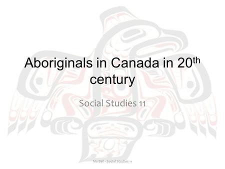 Aboriginals in Canada in 20th century