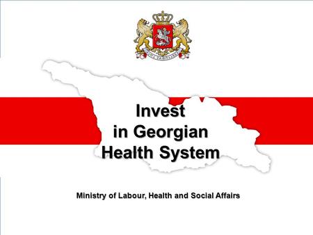 Ministry of Labour, Health and Social Affairs Invest in Georgian Health System.