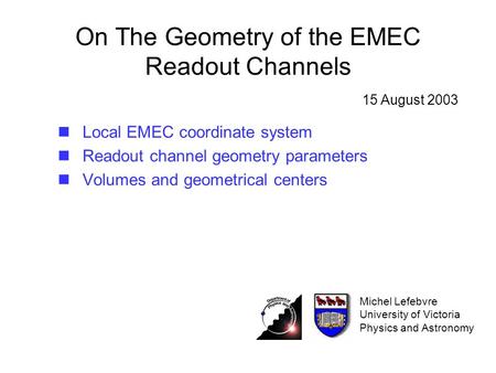 On The Geometry of the EMEC Readout Channels