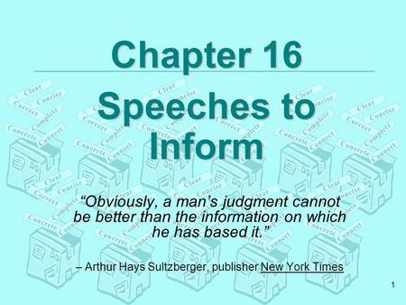 Chapter 16 Speeches to Inform