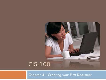 Chapter 4—Creating your First Document