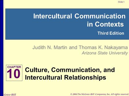 Culture, Communication, and Intercultural Relationships