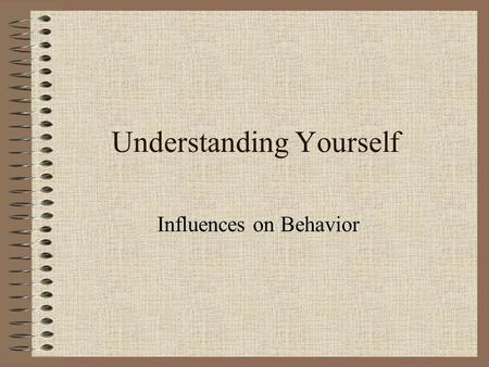 Understanding Yourself Influences on Behavior Factors Affecting Your Decisions Needs Wants Personal Priorities Goals Standards.