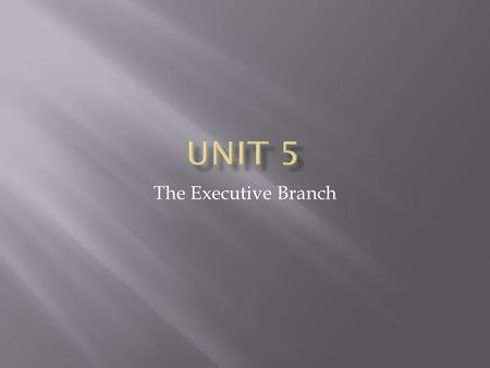 The Executive Branch. What are three qualities that make a good leader?